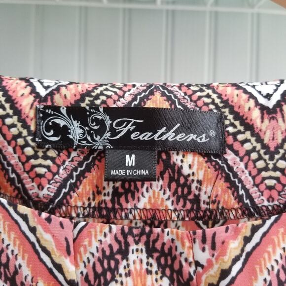 Feathers Boho Aztec Print Dress with Zip Pockets - Picture 3 of 7